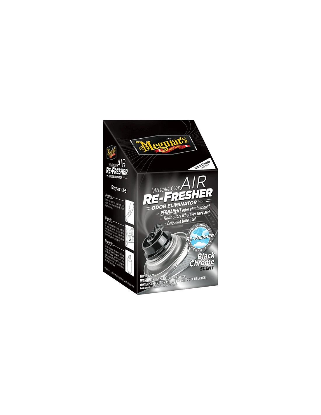 Meguiar's Air Re-Fresher, Whole Car, Black Chrome Scent - 57 g